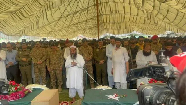 Is Pakistan against or in favor of terrorism? Known terrorist Hafiz Abdul Rauf offers prayers for the dead with Pakistan's military present