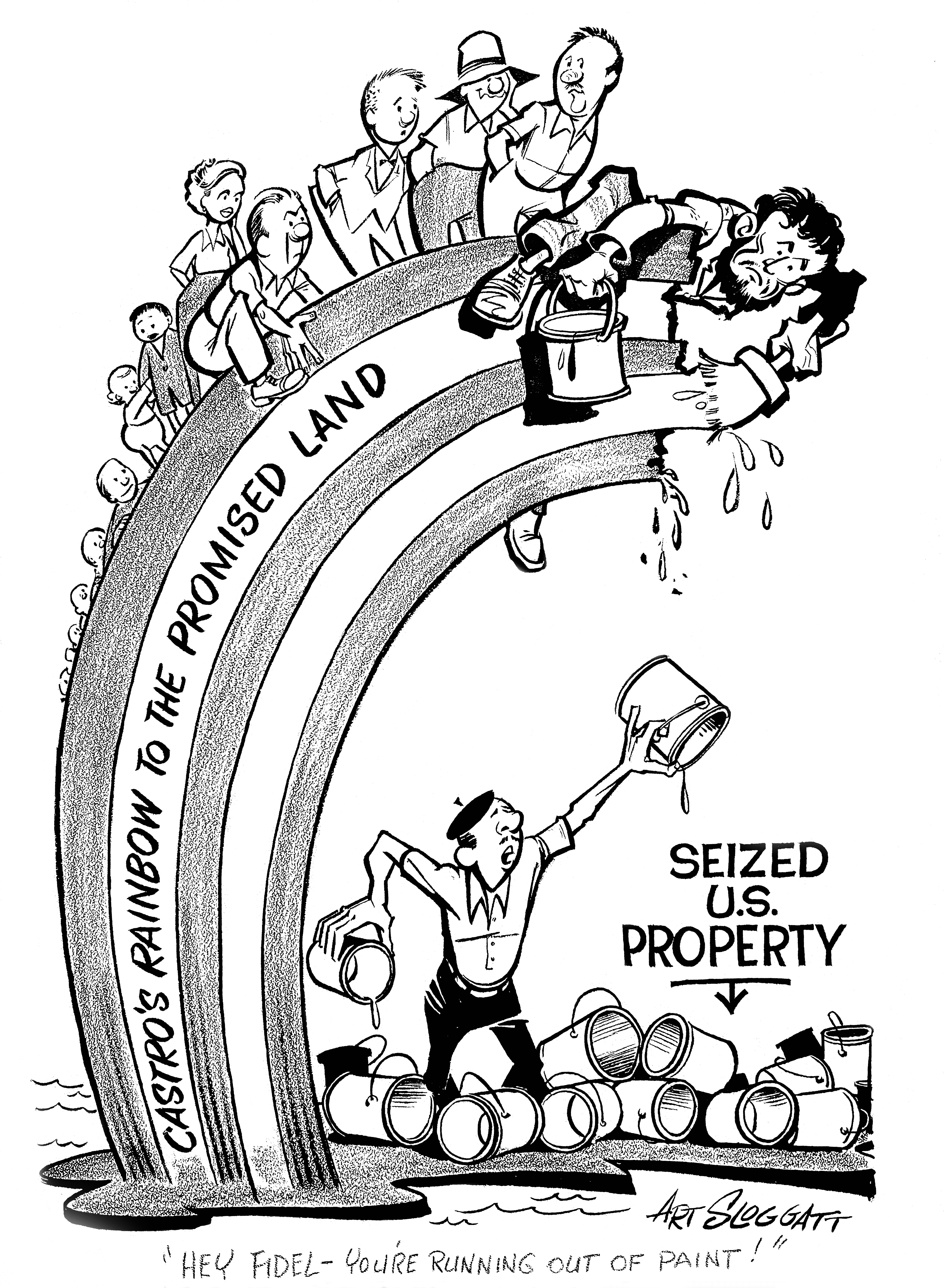 Fidel castro arthur sloggatt political cartoon 1