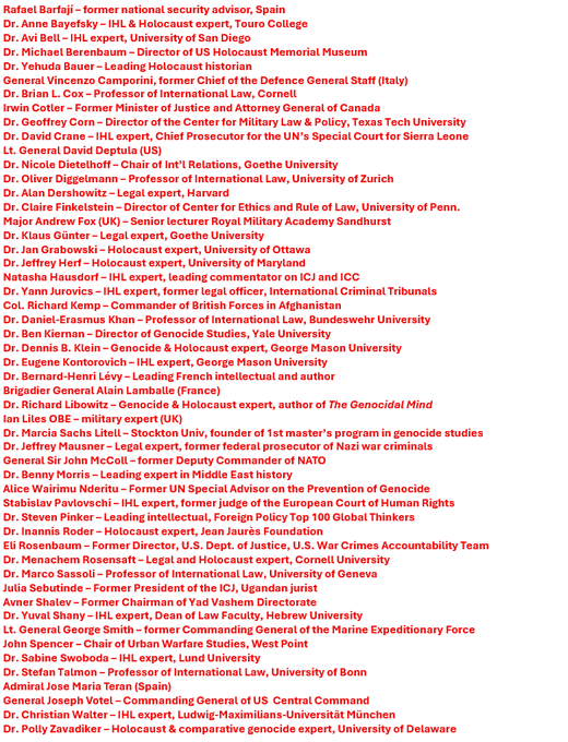 Experts say no genocide in israel