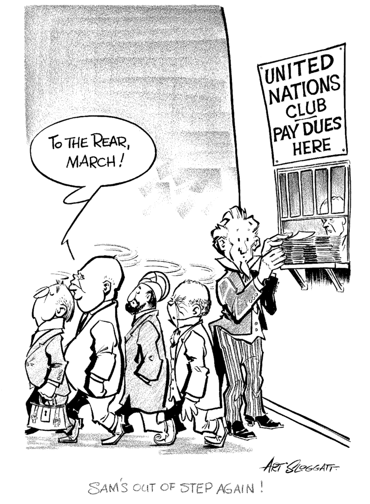 Only us paid un arthur sloggatt political cartoon 1