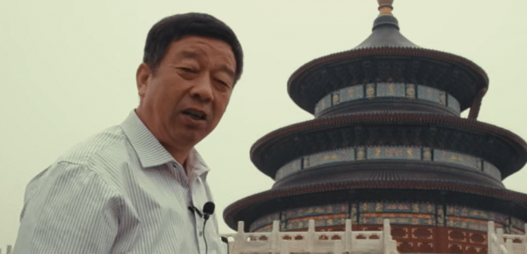 Pastor Zhang Rongliang in front of the Temple of Heaven