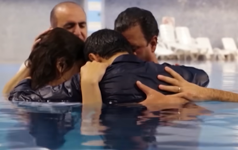 Secret baptism behind the veil