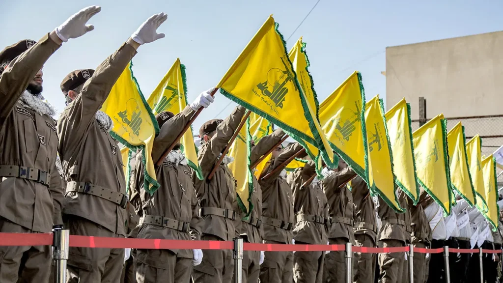 Hezbollah saluting